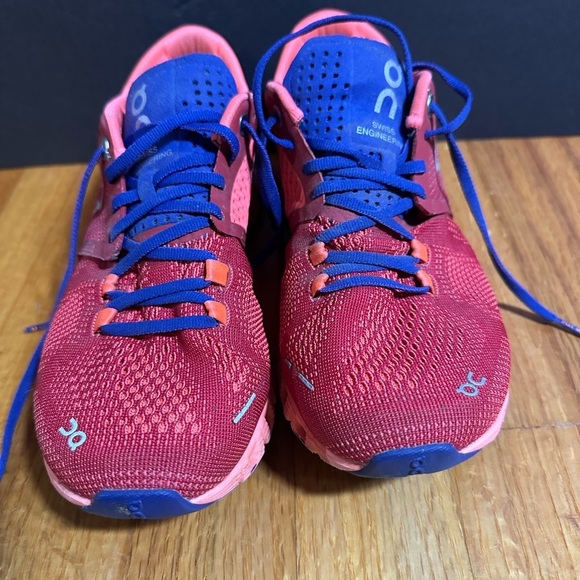 On Cloud Womens Cloud X Running Shoes Red/Flash Blue Women’s Size 5 Active - Picture 3 of 12
